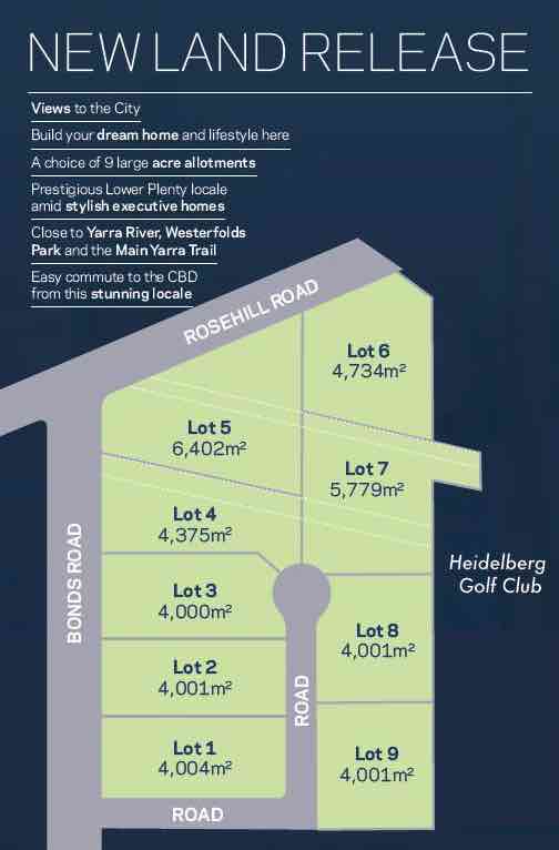 [Land for Sale] Rosehill Park Estate, Lower Plenty OpenLot